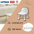 Low Rolling Stool with Back 360° Wheels Rotating Comfortable to Sit for Home AU