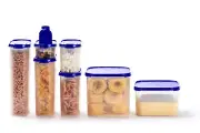 Tupperware Modular Mates Starter Combo Set Blue Seal Containers for Pantry New