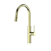 Greens Maci Pull Down Sink Mixer-Brushed Brass-212025426