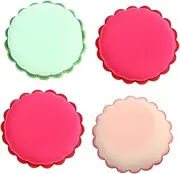 SHERCHPRY 4Pcs Round Makeup Puff Versatile Dry Wet Powder Sponge for Body Powder Compact Beauty Tool for Liquid Foundation and Blush Application