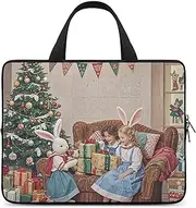 Laptop Case Sleeve Shockproof Computer Carrying Bag Rabbit Dress Up Laptop Bag Tote Lightweight Notebook Case Cover Traveling Briefcase Handle Bags for Travel Business 17inch
