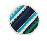 Thirstystone Round Blue Striped Woven Cotton Trivet 8.25'' Diameter