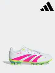 adidas White/pink Kids Predator League Multi Ground Boots (AG9995) | $115