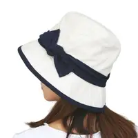在飛比找森森購物網優惠-日本Aube 撞色蝴蝶結抗UV防曬小臉遮陽帽