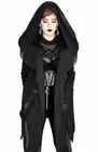 Restyle Fortune Teller Black Hoodie with Veil Gothic Witchy Black Hoodie jacket