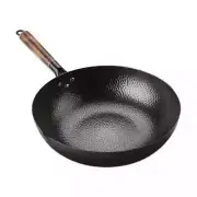 1pc, Cast Iron Wok (12.6''), Stir-Fry Pan, Chinese Wok, Flat Bottom Cookware