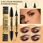 2-in-1 Eyebrow Microblading Pen Waterproof Tattoo Liquid Ink 4 Fork Brow Pencil﹟
