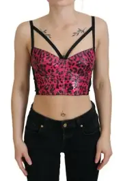 Dolce & Gabbana Leopard Print Bustier Corset Women's Top Authentic