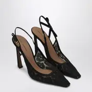 [Dolce & Gabbana] Black Lace Slingback With Rhinestones 39 IT Black