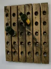 Wine Rack Wood Wall Mounted Riddling Rack Rustic and Distressed
