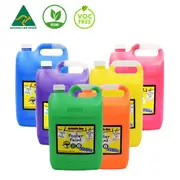 6 X 5 Litre Washable Fluro Poster Paint With Free Pumps