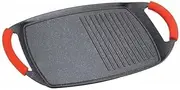 Royalty Line RLBTG47M, Cast Aluminum Griddle, Greblon Non-Stick Coating, Compatible with Gas, Electric, Ceramic, Halogen, Induction, Oven-Marble, 47 cm, Gray, Aluminium, Grill