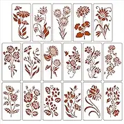 Flower Stencils for Painting,Stencils for Crafts Reusable,DIY Decoration 17pcs
