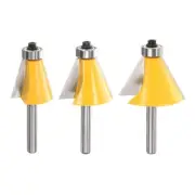 3pcs Chamfer Router Bit Set 1/2" Shank 15, 22.5, 30 Degree Carbide Bits