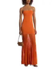 Michael Michael Kors Tube Top Sheer Maxi Dress