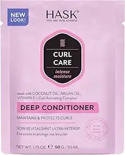 HASK Curl Care Intensive Deep Conditioner Treatment for curly hair, vegan formula, cruelty-free, colour safe - 1 50mL Packette