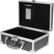 IWOWHERO Travel Makeup Bag Small Organizer Case Lightweight Aluminum Alloy Makeup Case Box Storage for Nail Tools Cosmetics Black
