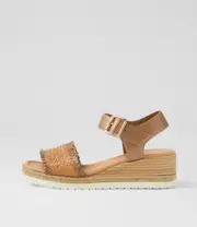 New Django & Juliette Indiga Bronze Tan Weave Leather Sandals Womens Shoes