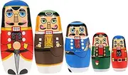 HONMEET Wooden Matryoshka Dolls Set of 5 Layers Russian Nesting Dolls Early Educational Toy and Hand Painted Home Decor Craft