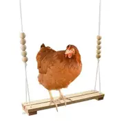 Chicken Swing Toy for Coop,Natural Safe Wooden Accessories Large Durable Perch Ladder for Poultry Run Rooster Hens Chicks Pet Parrots Macaw Entertainment Stress Relief for Birds