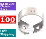 100 Pcs Endodontics Rubber Dam Clamps #139 Dental Wisdom teeth serrated Beaks