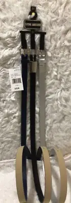 Steve Madden Women’s Medium -3 Pack Belts- Blue,Black & Silver NWT