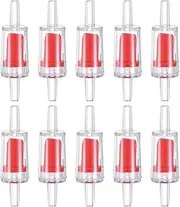 uxcell 10-Pack Aquarium Air Check Valve, Plastic One Way Non-Return Valves Air Valve Air Tubing Accessories Air Pump Accessories for 3/16" Airline Tubing Fish Tank [Clear Red]
