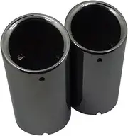 Compatible For Tiguan 2011 2012 2013 2014 2015 Car Exhaust Muffler Tip Nozzle Tailpipe Stainless Steel(2PC titanium black)