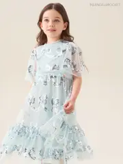 Angel & Rocket Green Delta Mint Sequin Bow Mesh Dress (W56433) | $127 - $143