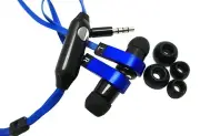 Tangle Free Handsfree Stereo Earphone - Black/Blue