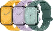 Soft Silicone Bands Compatible with Apple Watch Band 49mm 45mm 44mm 42mm 41mm 40mm 38mm Women Men,Waterproof Breathable Sport Strap for iWatch Ultra Series SE 8 7 6 5 4 3 2 1