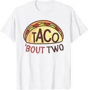 [X.Style] Kids Second Birthday Taco Tuesday Taco Bout Two 2nd Birthday ds1235 T-Shirt (S) White