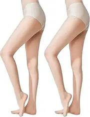 [Jieaissna] UV Protection Tights for Women,skin beauty socks, Thin Sheer Design, Anti-Snag Pantyhose, 2 Pack, fair skin, Fair Skin, One Size