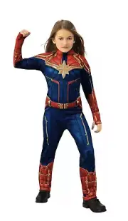 CAPTAIN MARVEL AMSCAM Halloween Costume CHILD LARGE NIP 12-14 LIGHTS UP JUMPSUIT