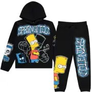 Boys Bart Simpson Hoodie and Jogger Sweatpants Clothing Set- Little and Big...