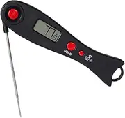 Cabilock Instant Read Digital Folding Meat Thermometer LCD Display Cooking Tool for BBQ Grilling Kitchen Use Black Red Electronic Probe Thermometer for Accurate Measurement