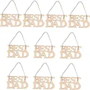 AUTSUPPL Dad Pendant 10pcs Father's Day Decorative Wood Slice Unique Design Present