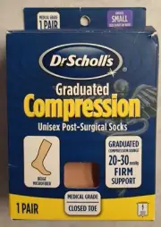 DR. SCHOLL'S Compression Socks UNISEX Beige 20-30 firm support 1 PAIR SMALL
