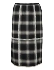 [N21] Checked Skirt