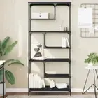 Bookcase Bookshelf Book Cabinet Storage Shelf Black Engineered Wood vidaXL
