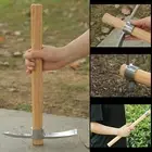 Ice Axe W/ Wooden Handle Garden Pickaxe Pick Mattock Hoe for Hiking