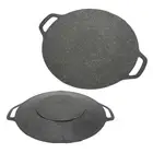 Black(30cm)Korean Grill Pan With Non Stick 6 Layer Coating Round BBQ Griddle WP