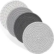 FACAICAI 7" Trivets for Hot Dishes, Hot pots and Pans, 4 Heat Resistant Hot Pads, Pot Holders for Kitchen, Hot Plate Mats for Kitchen Countertops, Table, Home Essentials, Farmhouse Decor (Grey)