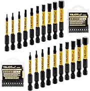 YSJOYTOOL 20-Piece Impact Allen Hex Bit Set, S2 Steel, Metric & SAE, 1/4' Hex-Shank, 2.3" Long, Magnetic Tips