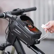 ROCKBROS Bicycle Bag 1.7L Frame Front Tube Cycling Bike Phone Mount Bag Waterproof Phone Case Holder 6.8 Inches Touchscr