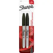 Sharpie Permanent Marker Pens Fine Point, Black 2 pack