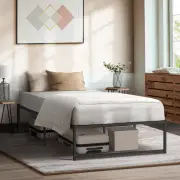 Oikiture Metal Bed Frame King Single Beds Base Platform Black
