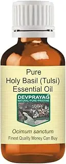 Devprayag Pure Holy Basil (Tulsi) Essential Oil (Ocimum sanctum) Natural Therapeutic Grade Steam Distilled 30ml (1 oz)