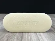 Cosmopolitan White Clamshell Glasses Case with Pink Interior, Brand New