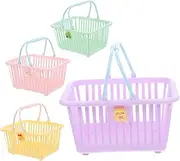 MUSISALY 4Pcs Cute Portable Storage Baskets with Handles Multi Use Small Baskets for Sundries and Home Office and School Organization